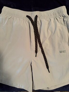 American Eagle Outfitters Light Gray Athletic Shorts with Black Drawstring
